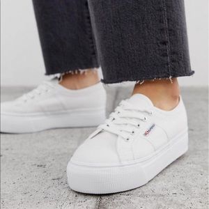 NEW Superga white platform sneakers